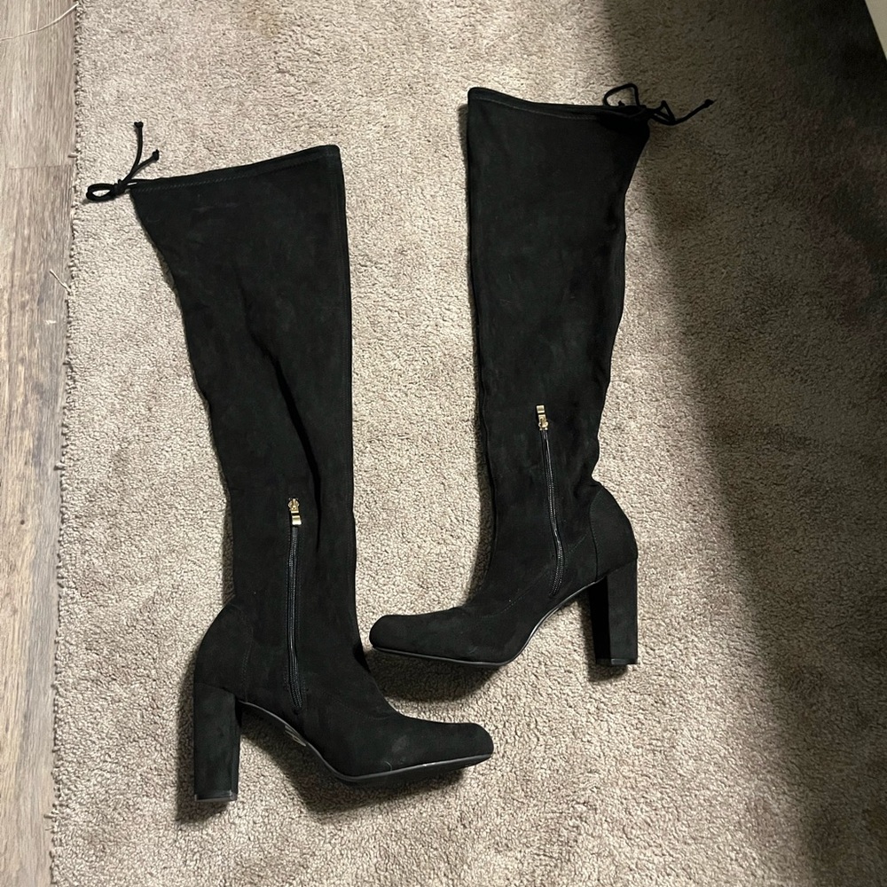 Black thigh high boots
